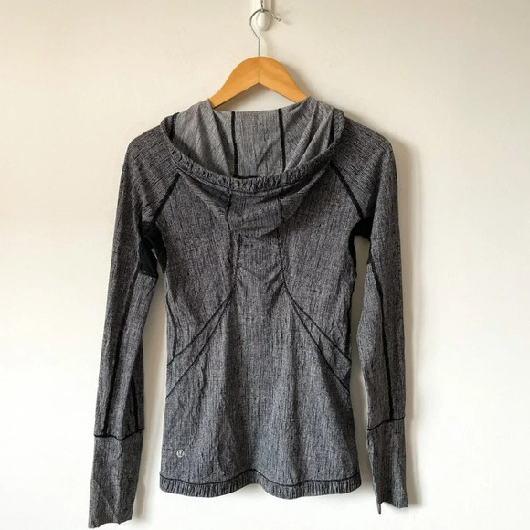 Lululemon Water Bound Hoodie Burlap Texture Black Dune / Black Sz 6 - Picture 7 of 9